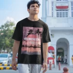 Men’s Oversized Summer Camp T-Shirt _ Outdoor Graphic Tee for Nature Lovers