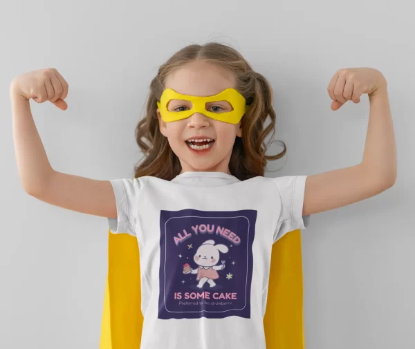 Strawberry Cake Vibes – Kids Graphic T-Shirt