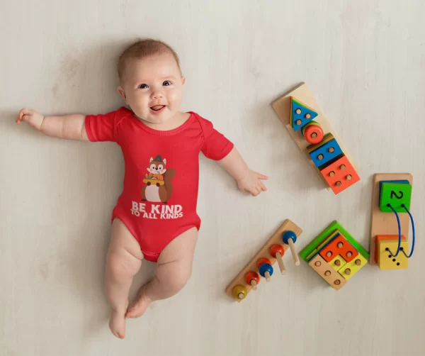 Dress your little sunshine in this “Be Kind to Kids” romper. Ultra-soft, snuggly, and full of heart. A gentle message for a kinder world.